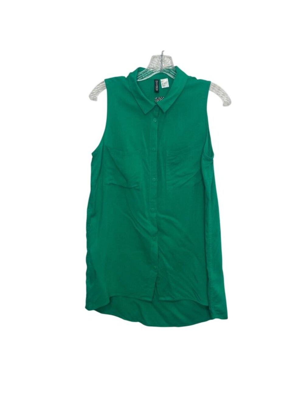 H&M Divided Sleeveless Button-Up‎ Shirt Size 6 Green New